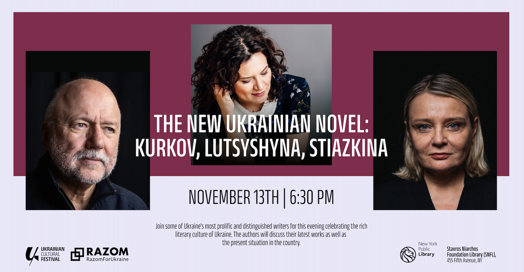 Olena Stiazhkina, Oksana Lutsyshyna and Andrey Kurkov: The New Ukrainian Novel